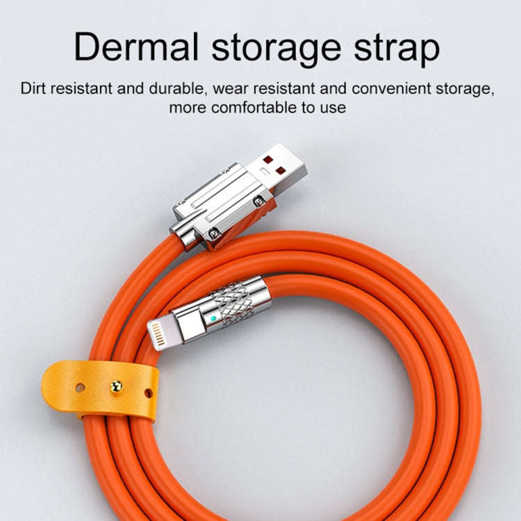 Mech Series 6A 120W USB to 8 Pin Metal Plug Silicone Fast Charging Data Cable, Length: 1.2m, 1.2m...