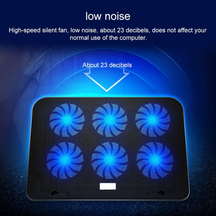 ICE COOREL Notebook Computer Base Speed Control Silent Six-fan Cooling Holder Cooling Rack, Style...