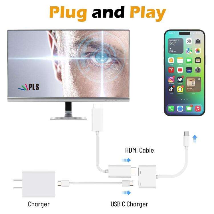 USB-C/Type-C to HDMI+USB-C/Type-C Video Converter, Type-C 4K/30HZ