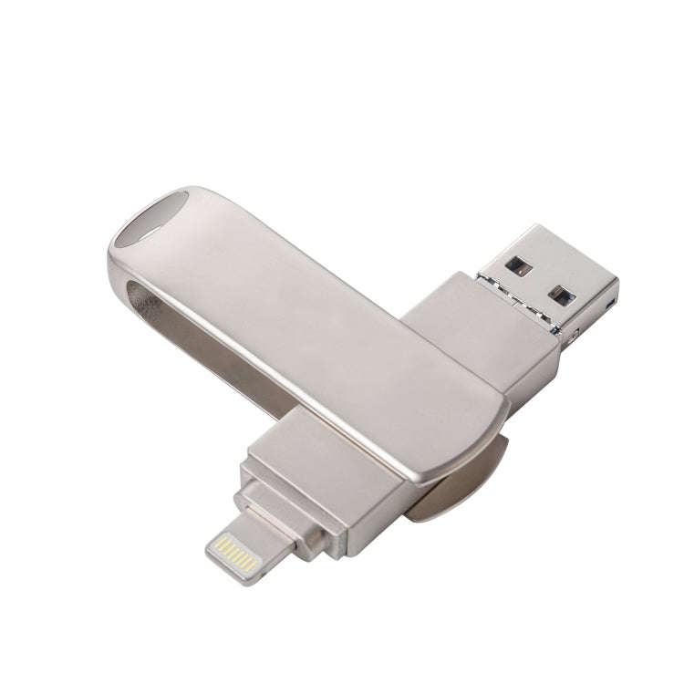 Richwell 3 in 1 64G Micro USB + 8 Pin + USB 3.0 Metal Rotating Push-pull Flash Disk with OTG Func...