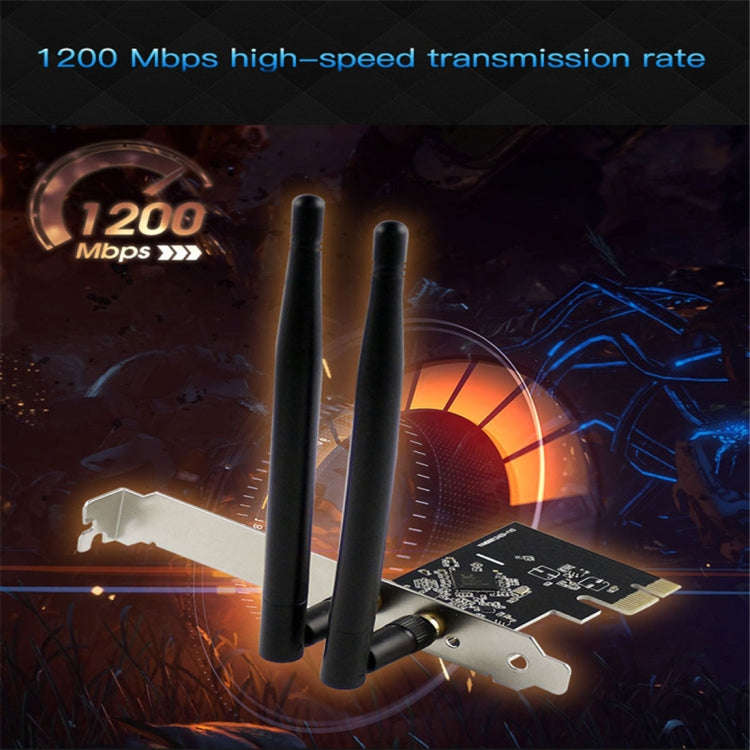 EDUP EP-9607 1200Mbps Dual-Band PCI-E Express Wireless Adapter Network Card with 2 x 6dBi Antenna...