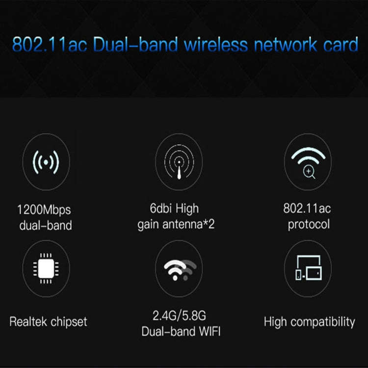 EDUP EP-9607 1200Mbps Dual-Band PCI-E Express Wireless Adapter Network Card with 2 x 6dBi Antenna...
