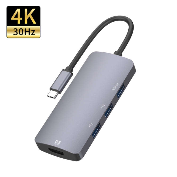 UC912 4 in 1 4K 30Hz USB 3.0 + 2 x USB 2.0 to USB-C / Type-C Multifunctional HUB Adapter, UC912 U...