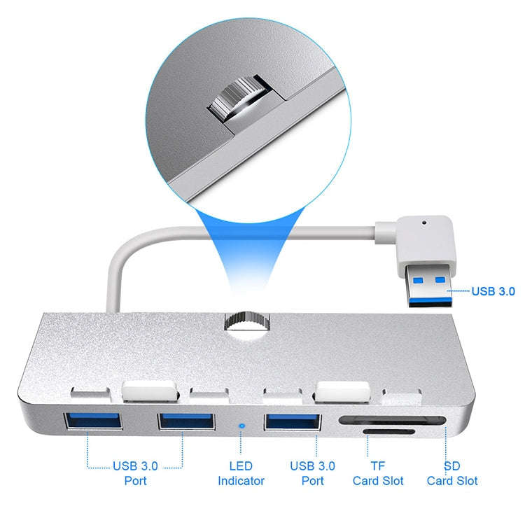 Rocketek For iMac USB3.0 x 3 + SD / TF Multi-function HUB Expansion Dock, USB3.0 x 3 + SD / TF