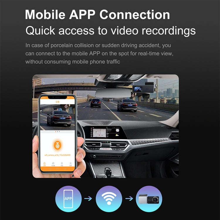 U06 2K Ultra HD Night Vision WiFi Car Driving Recorder Support Mobile APP, U06