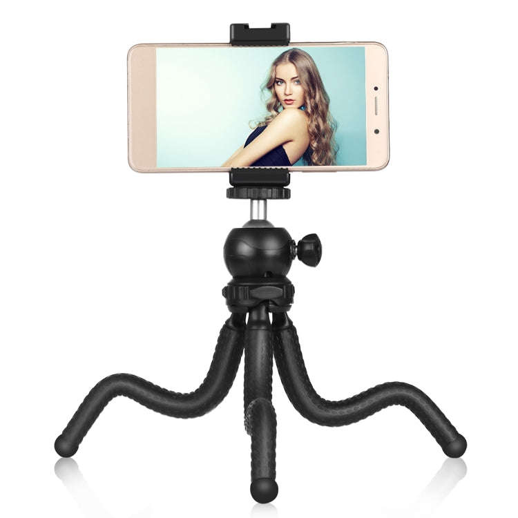 PULUZ Mini Octopus Flexible Tripod Holder with Ball Head & Phone Clamp + Tripod Mount Adapter & L...