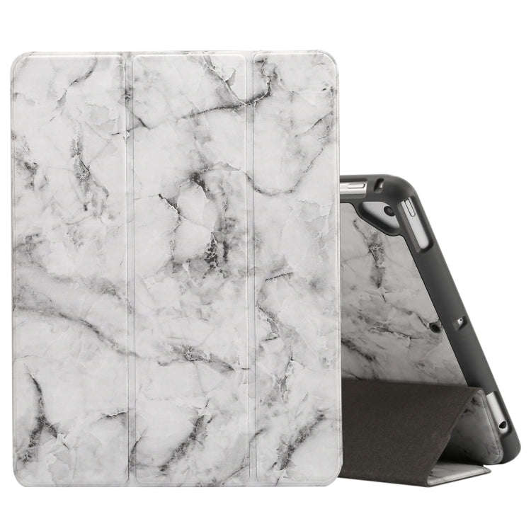 Marble Texture Pattern Horizontal Flip Case for iPad 9.7 (2018) , with Three-folding Holder & Pen...
