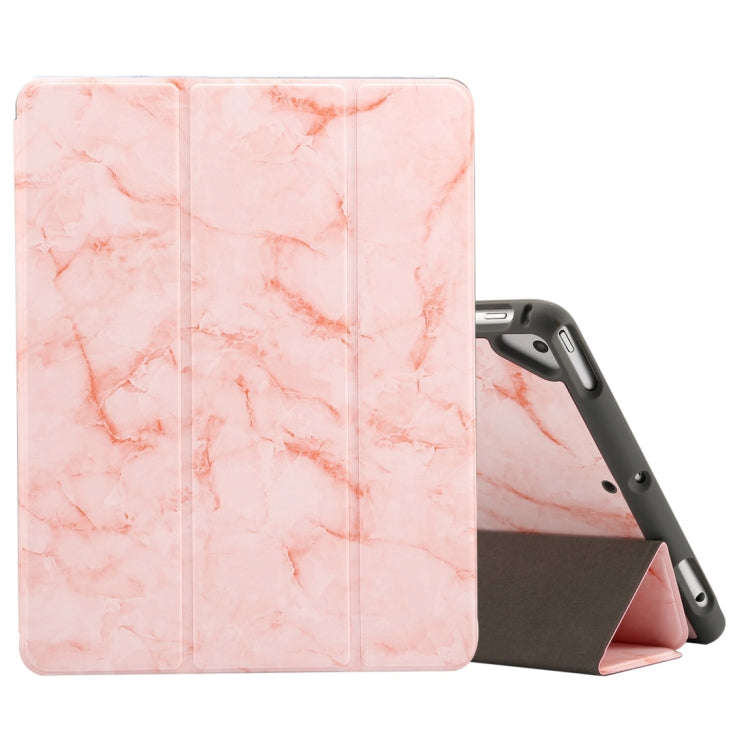 Marble Texture Pattern Horizontal Flip Case for iPad 9.7 (2018) , with Three-folding Holder & Pen...