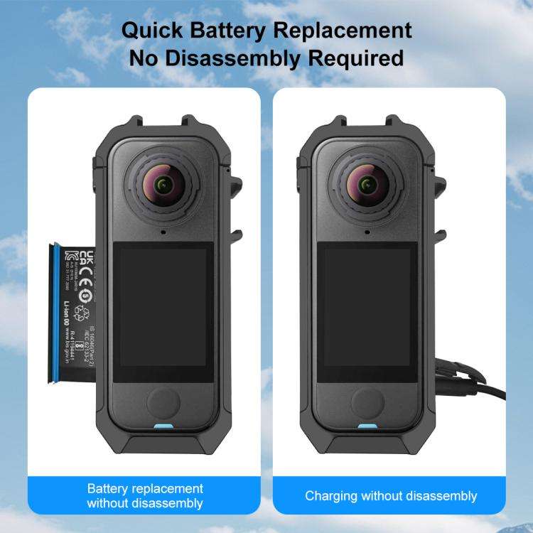 For Insta360 X4 Air PULUZ Metal Protective Cage Rig Housing Frame with Expand Cold Shoe Base, For...