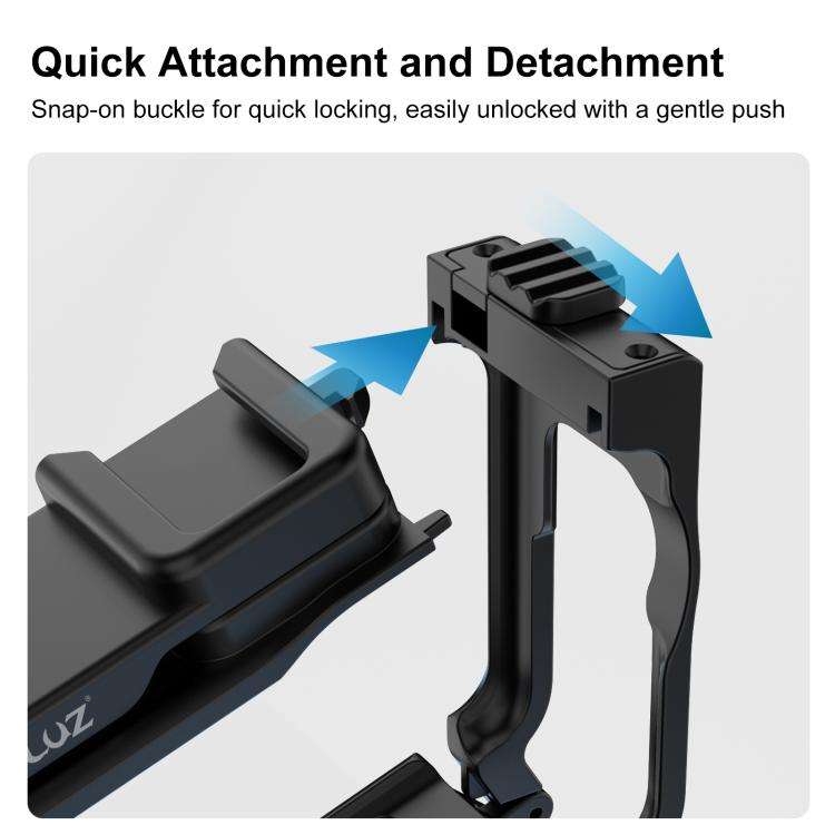 For DJI Osmo Action 6 PULUZ Street Photography Handle Ergonomic Hand Grip Cage Frame with Cold Sh...