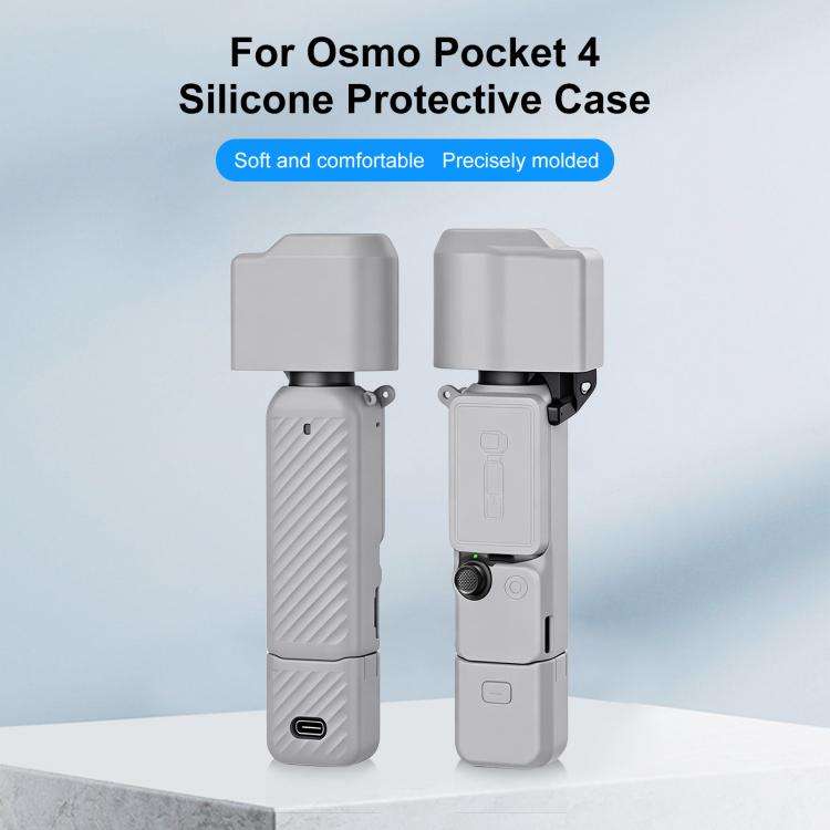 For DJI OSMO Pocket 4 PULUZ 4 in 1 Body Lens Handle Screen Silicone TPU Cover