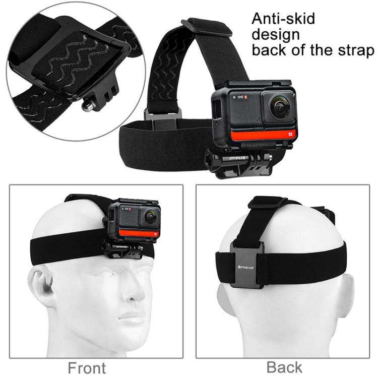 PULUZ Elastic Mount Belt Adjustable Head Strap for GoPro, Insta360 ONE R, DJI Osmo Action and Oth...