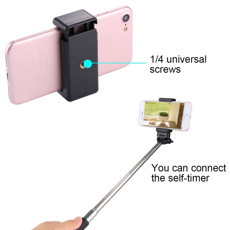 PULUZ Selfie Sticks Tripod Mount Phone Clamp with 1/4 inch Screw Hole for iPhone, Samsung, HTC, S...