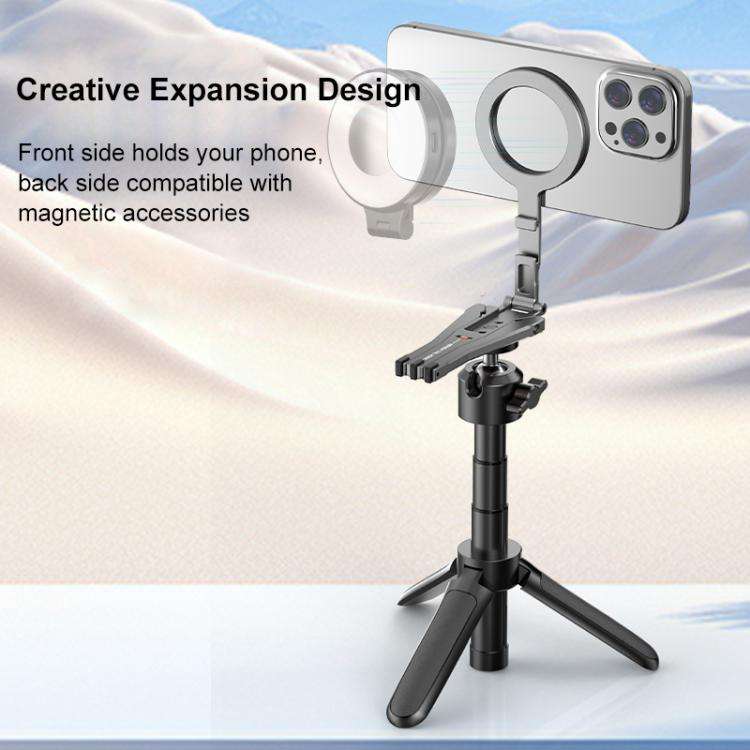 Foldable MagSafe Magnet Tripod Desk Phone Mount Handle Bracket, Desk Phone Mount