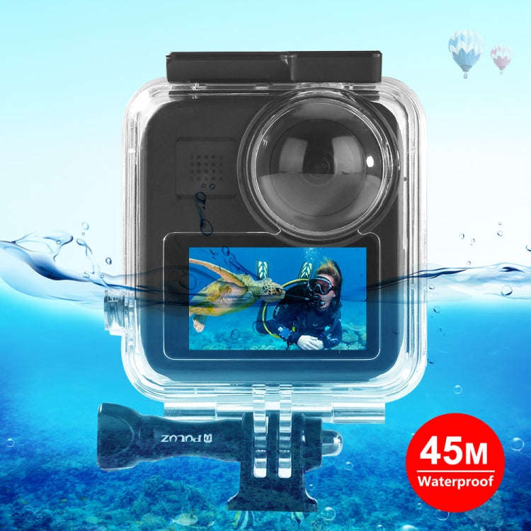 PULUZ 45m Underwater Waterproof Housing Diving Case for GoPro MAX, with Buckle Basic Mount & Scre...