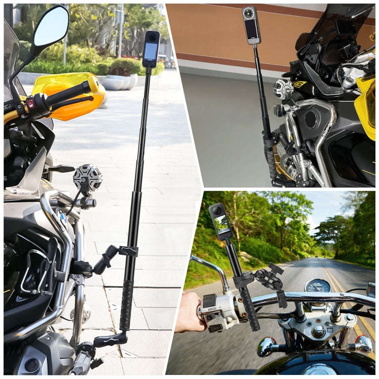 PULUZ Motorcycle Dual-heads Crab & Single Heads Clamps Handlebar Fixed Mount 150cm Selfie Stick, ...