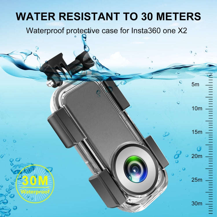 PULUZ 30m Underwater Waterproof Housing Case for Insta360 ONE X2, Underwater Case For Insta360 ON...