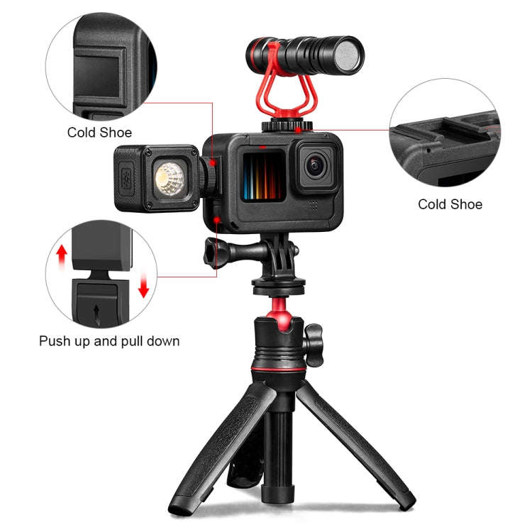PULUZ Frame Expansion PA Cage with Side Interface Cover for GoPro HERO12 Black /11 Black /10 Blac...