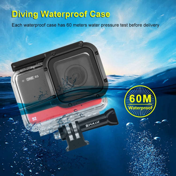 PULUZ 60m Underwater Depth Diving Case Waterproof Camera Housing for Insta360 One RS 4K Edition, ...