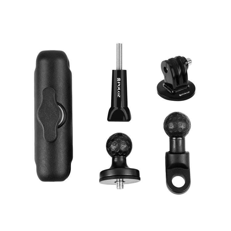 PULUZ Motorcycle Holder Mirror Base Hole Fixed Mount for DJI, Insta360, GoPro and Other Action Ca...