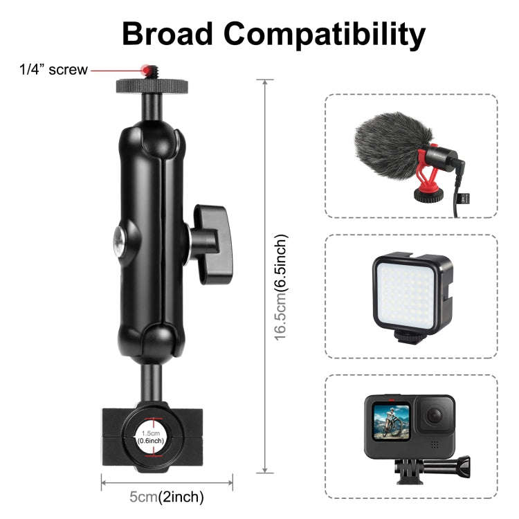 PULUZ Motorcycle Holder Rearview Mirror Fixed Mount for DJI, Insta360, GoPro and Other Action Cam...