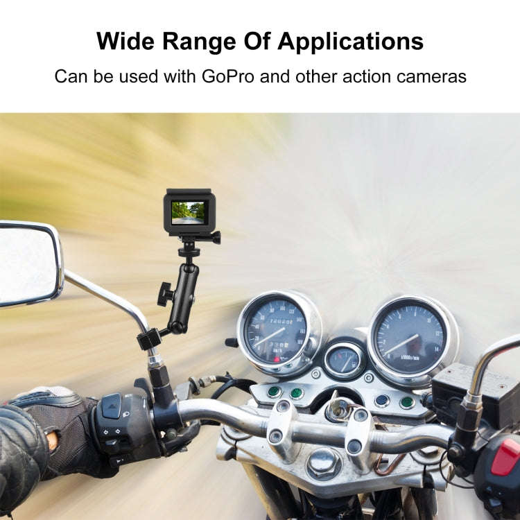 PULUZ Motorcycle Holder Rearview Mirror Fixed Mount for DJI, Insta360, GoPro and Other Action Cam...