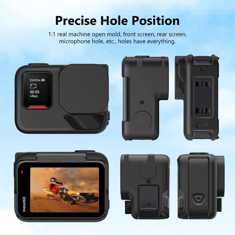 For Insta360 Ace Pro 2 PULUZ Body Silicone Protective Case with Lens Cap & Strap, For Insta360 Ac...