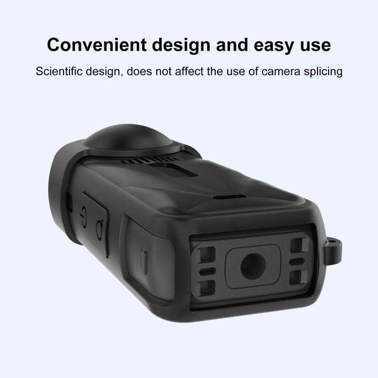 For Insta360 X5 PULUZ Silicone Protective Case with Lens Cover, Silicone Case with Lens Cover (Bl...
