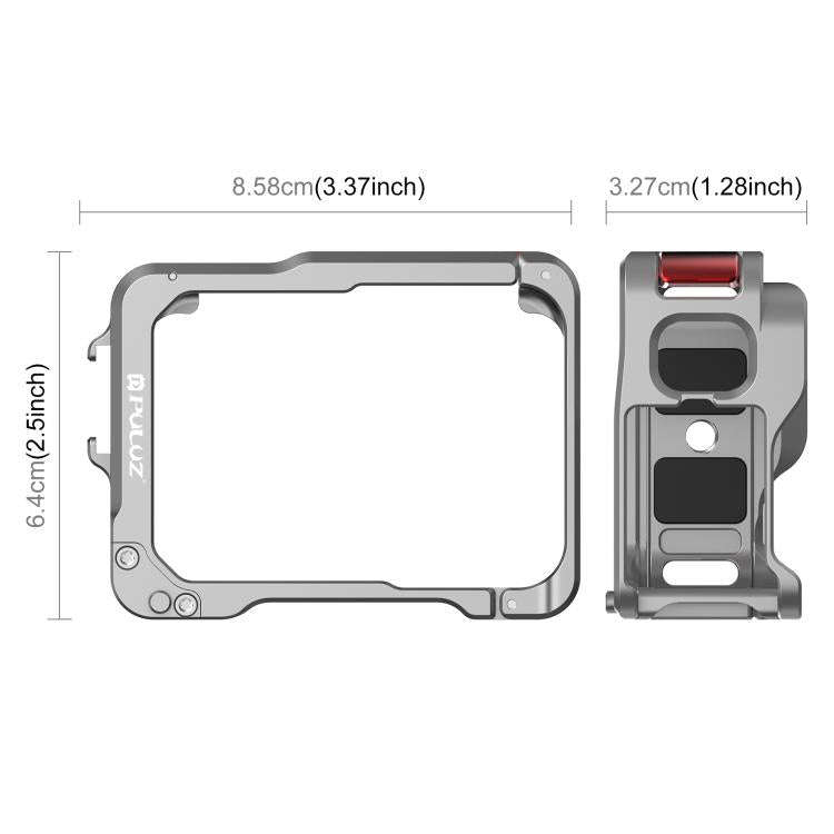 For Insta360 Ace Pro 2 PULUZ Aluminum Alloy Protective Cage Rig Dual Cold Shoe Housing Frame, For...