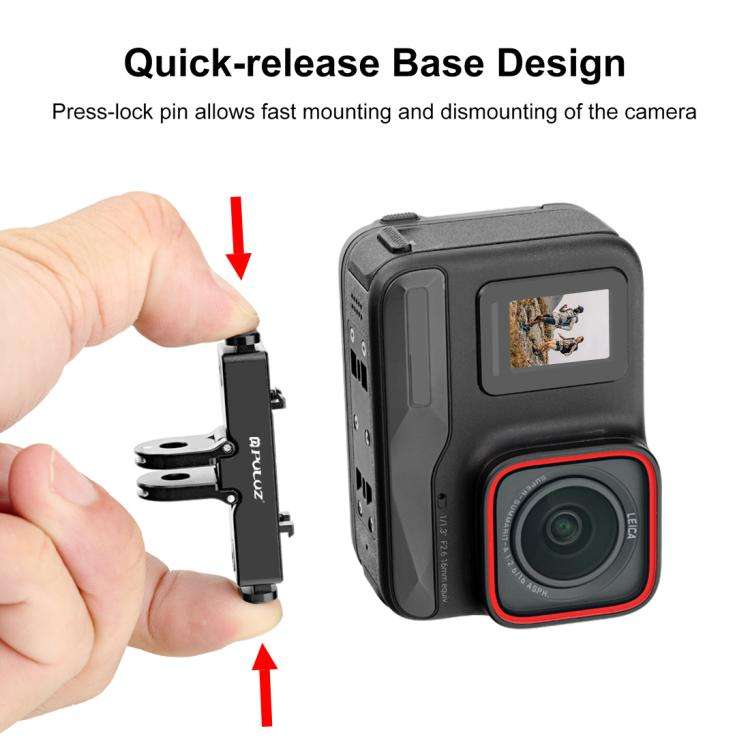 For Insta360 X5 / Ace Pro / Pro 2 PULUZ Aviation Aluminum Quick Release Base Adapter Bracket, Alu...