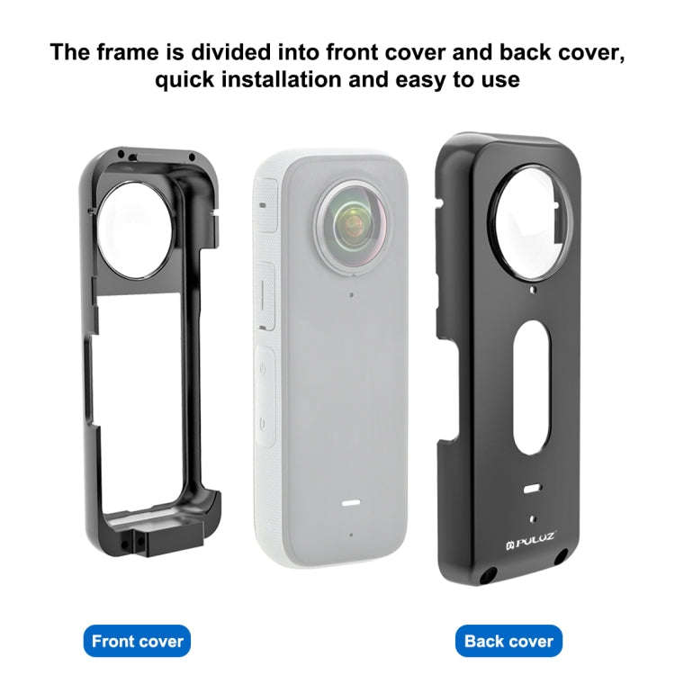 For Insta360 X3 PULUZ Metal Protective Cage Rig Housing Frame with Lens Protector, Metal Frame wi...