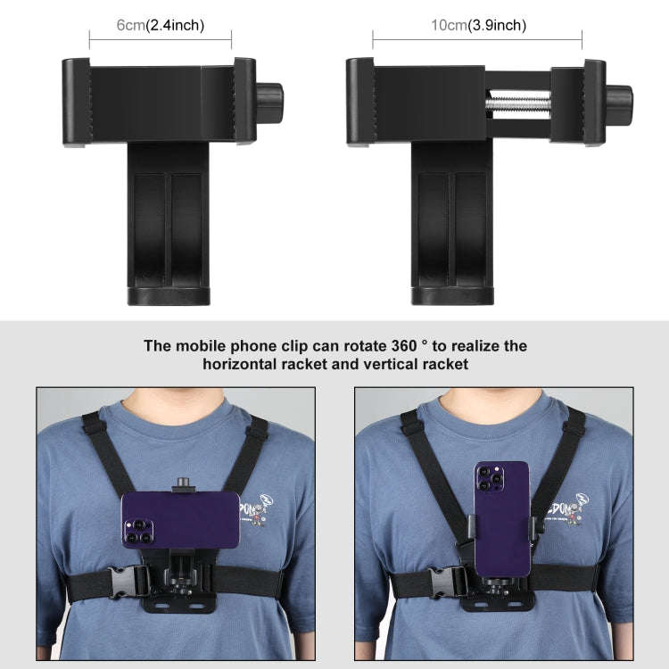 PULUZ  5 in 1 Adjustable Body Mount Belt Chest Strap with Phone Clamp & J Hook Mount & Long Screw...