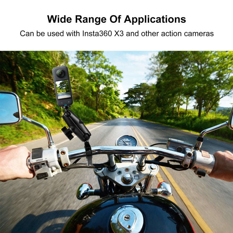 PULUZ Motorcycle O-Clip Quick Release Clamp Handlebar Fixed Mount Holder for DJI, Insta360, GoPro...