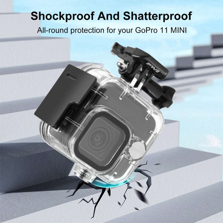 For GoPro Hero11 Mini Black PULUZ 40m Waterproof Housing Protective Case with Buckle Basic Mount ...