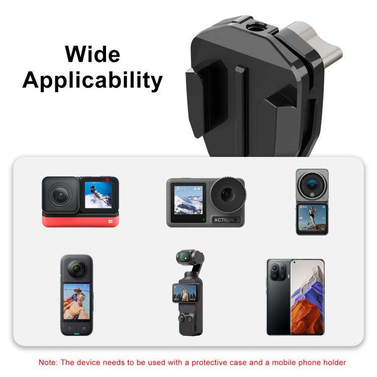 PULUZ Motorcycle Windshield Action Camera Mount Clip for GoPro Hero12 Black / DJI Osmo Action 4 /...