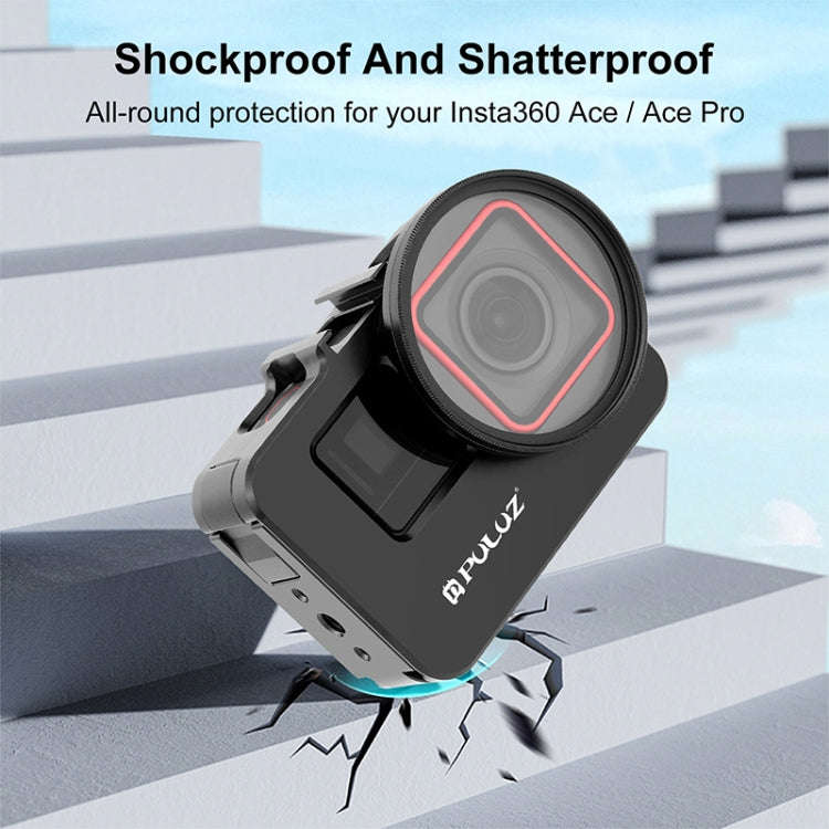 For Insta360 Ace Pro / Ace PULUZ Metal Rabbit Cage Adapter Frame with 52mm UV Filter & Adapter Ri...