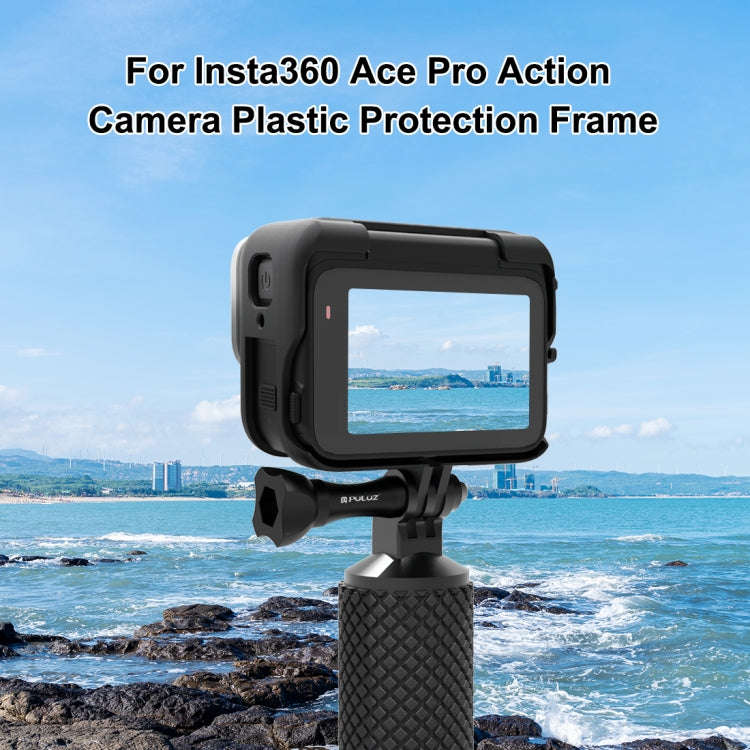 For Insta360 Ace Pro PULUZ Plastic Cage Expansion Adapter Frame with Cold Shoe Base, For Insta360...