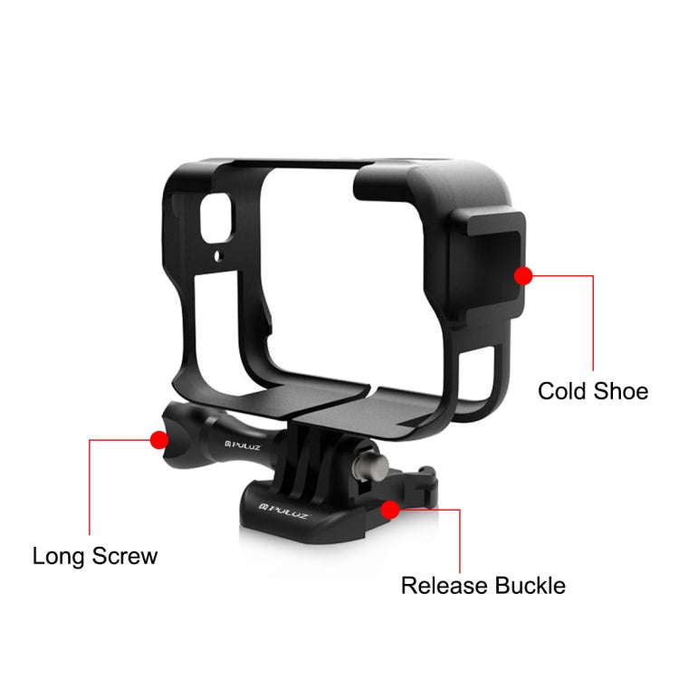 For Insta360 Ace Pro PULUZ Plastic Cage Expansion Adapter Frame with Cold Shoe Base, For Insta360...