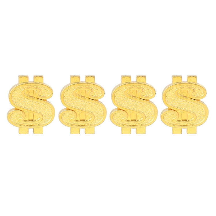 Universal 8mm Dollar Style Plastic Car Tire Valve Caps, Pack of 4, Dollar Style