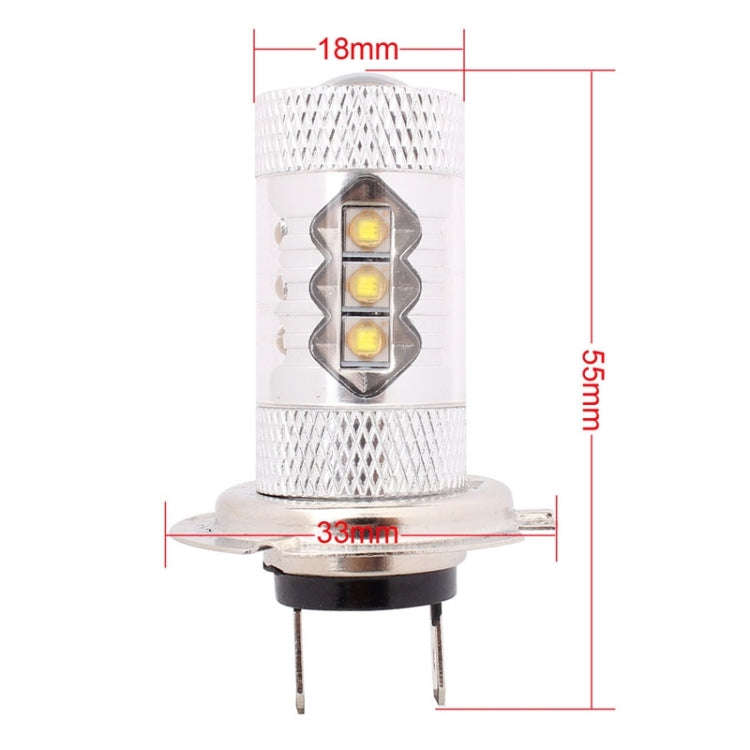 H7 80W 800LM 6500K White Light 16-3535-LEDs Car Foglight , Constant Current , DC12-24V, H7