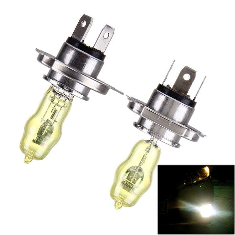 H4 Xenon Pure Yellow Bulbs, 12V 100/90W, H4 100/90W