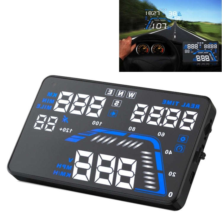 Q7 5.5 inch Car GPS HUD Vehicle-mounted Head Up Display Security System, Support Speed & Real Tim...