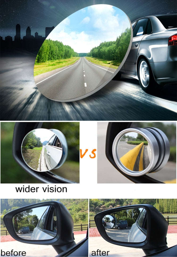 3R-033 Car Blind Spot Rear View Wide Angle Mirror, Diameter: 9.5cm, 3R-033