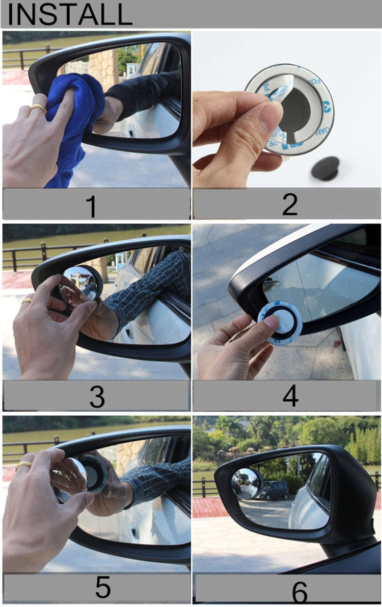 3R-033 Car Blind Spot Rear View Wide Angle Mirror, Diameter: 9.5cm, 3R-033