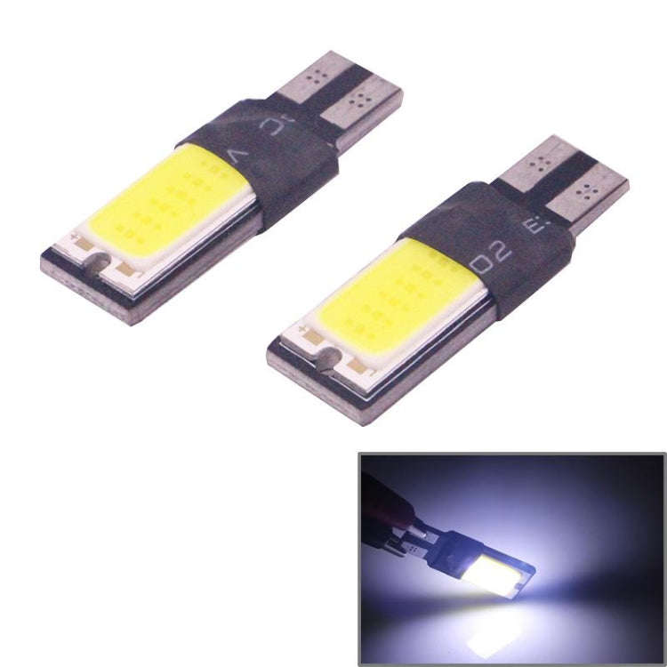 2 PCS T10 3W 160-180LM 2 LED Ice Blue COB LED Decode Car Clearance Lights Lamp, DC12V, 2 LED COB ...