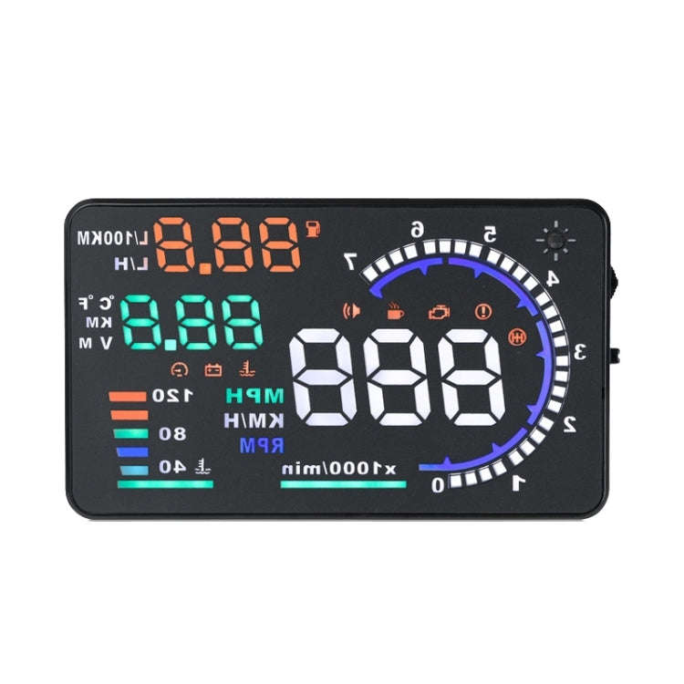 A8 5.5 inch Car OBDII HUD Warning System Vehicle-mounted Head Up Display Projector with LED, Supp...