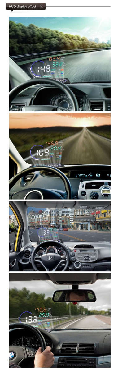 A8 5.5 inch Car OBDII HUD Warning System Vehicle-mounted Head Up Display Projector with LED, Supp...