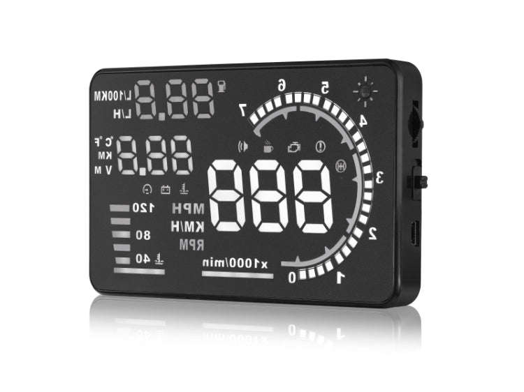 A8 5.5 inch Car OBDII HUD Warning System Vehicle-mounted Head Up Display Projector with LED, Supp...