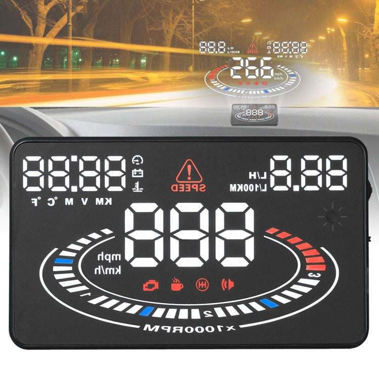 E300 5.5 inch Car OBDII / EUOBD HUD Vehicle-mounted Head Up Display Security System, Support Spee...