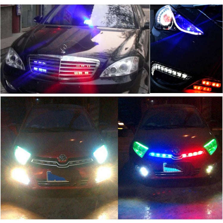 2 PCS  6 inch 6 LED 2 x 18W Car Flash Warning Light Red + Blue Change White Waterproof Emergency ...